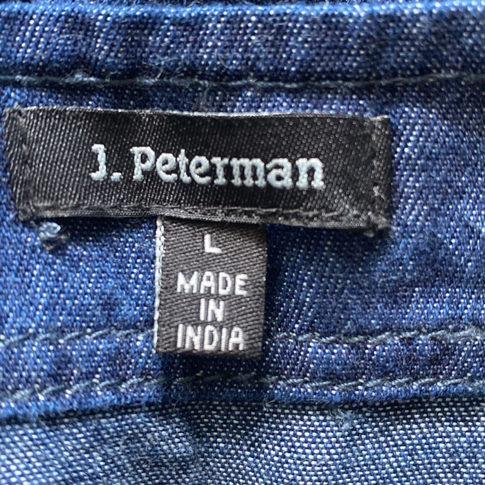 J. Peterman Indigo Blue V-Neck Maxi Dress - Picture 6 of 8